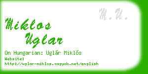 miklos uglar business card